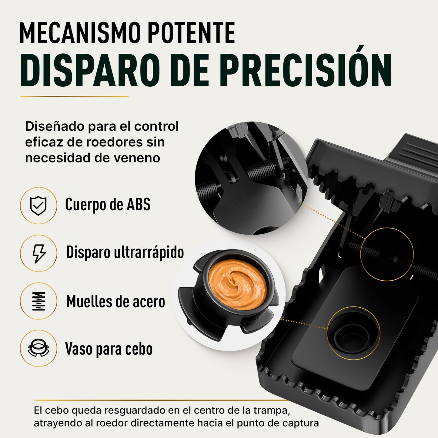 6 Cepos para Ratones Reutilizables sin Veneno, Ratonera - Mice&Co