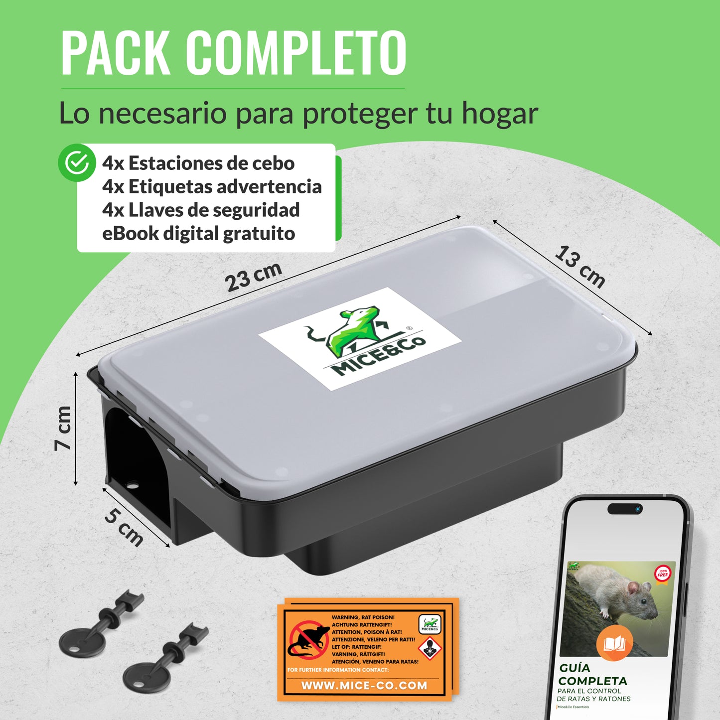 Portacebos para Ratas con Tapa Transparente - Pack 4 Unidades - Mice&Co
