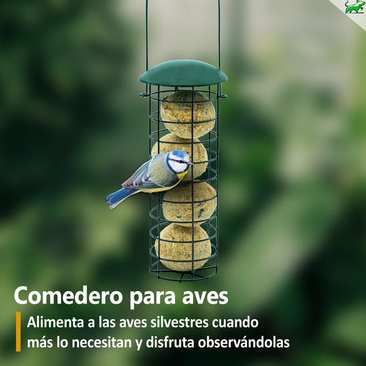 Mice&Co Comedero para Pájaros con Bolas Grasas - Pack Completo 1 Comedero y 12 Bolas - Mice&Co