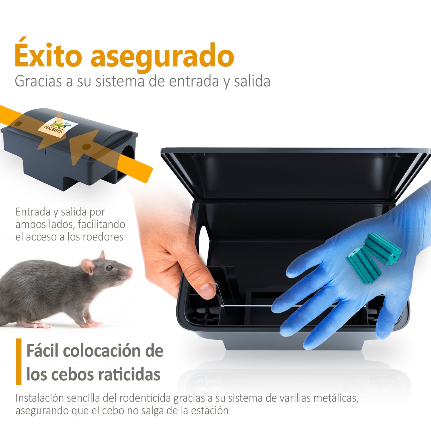 Portacebos para Ratas Grande Profesional - Pack 2 Unidades - Mice&Co