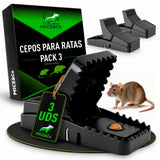 3 Cepos Potentes para Ratas y Ratones, Reutilizables sin Veneno - Mice&Co