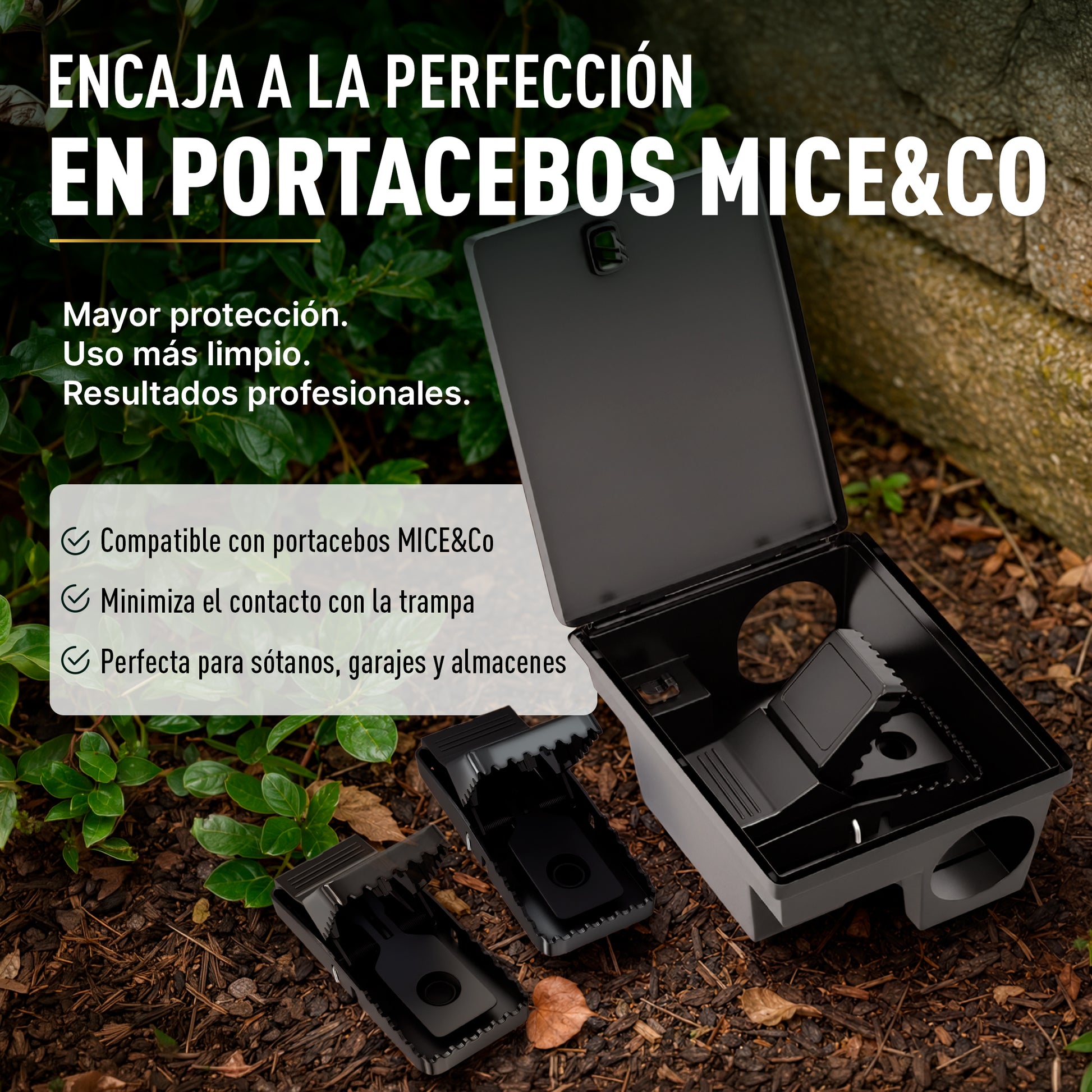 3 Cepos Potentes para Ratas y Ratones, Reutilizables sin Veneno - Mice&Co